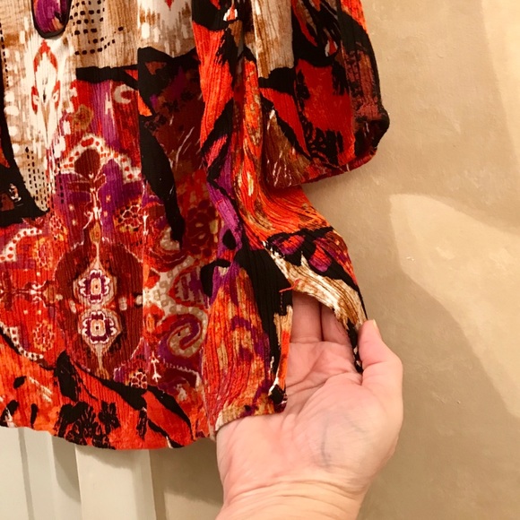 Koret Tunic Blouse Top 3/4 Sleeves Scoop Neck Sz L - Picture 5 of 6